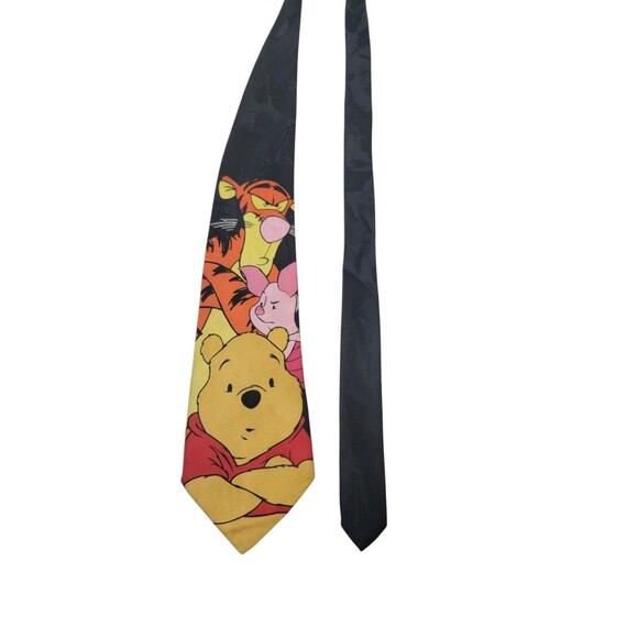 Men's Black Tie Disney Winnie The Pooh And Friends Tigger Eeyore Piglet Poly - Picture 3 of 9